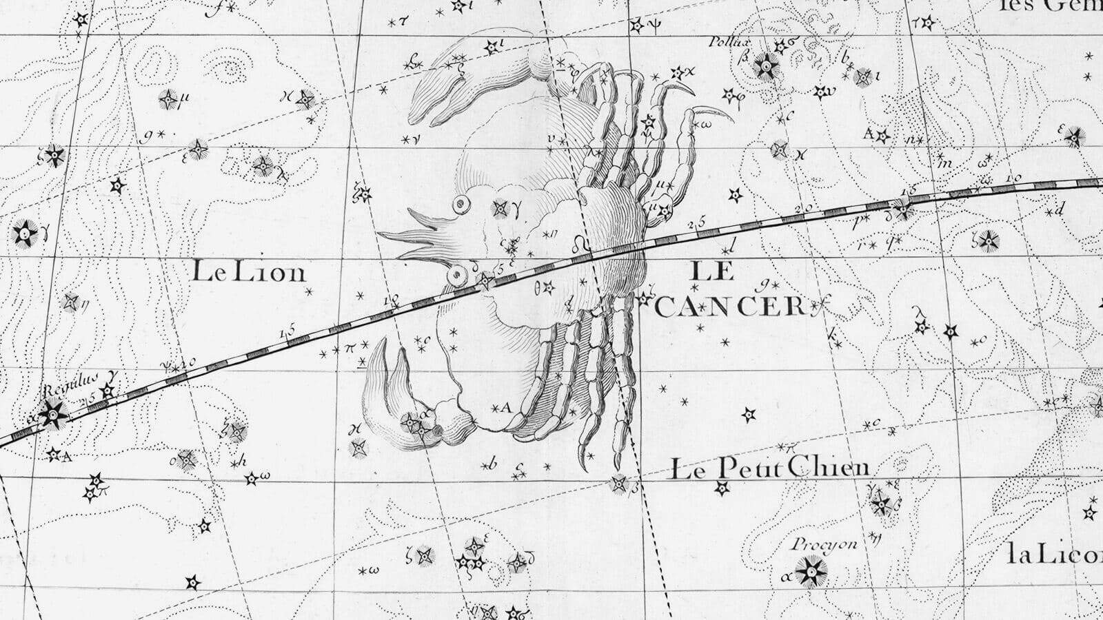 The constellation of Cancer in a 1795 celestial atlas