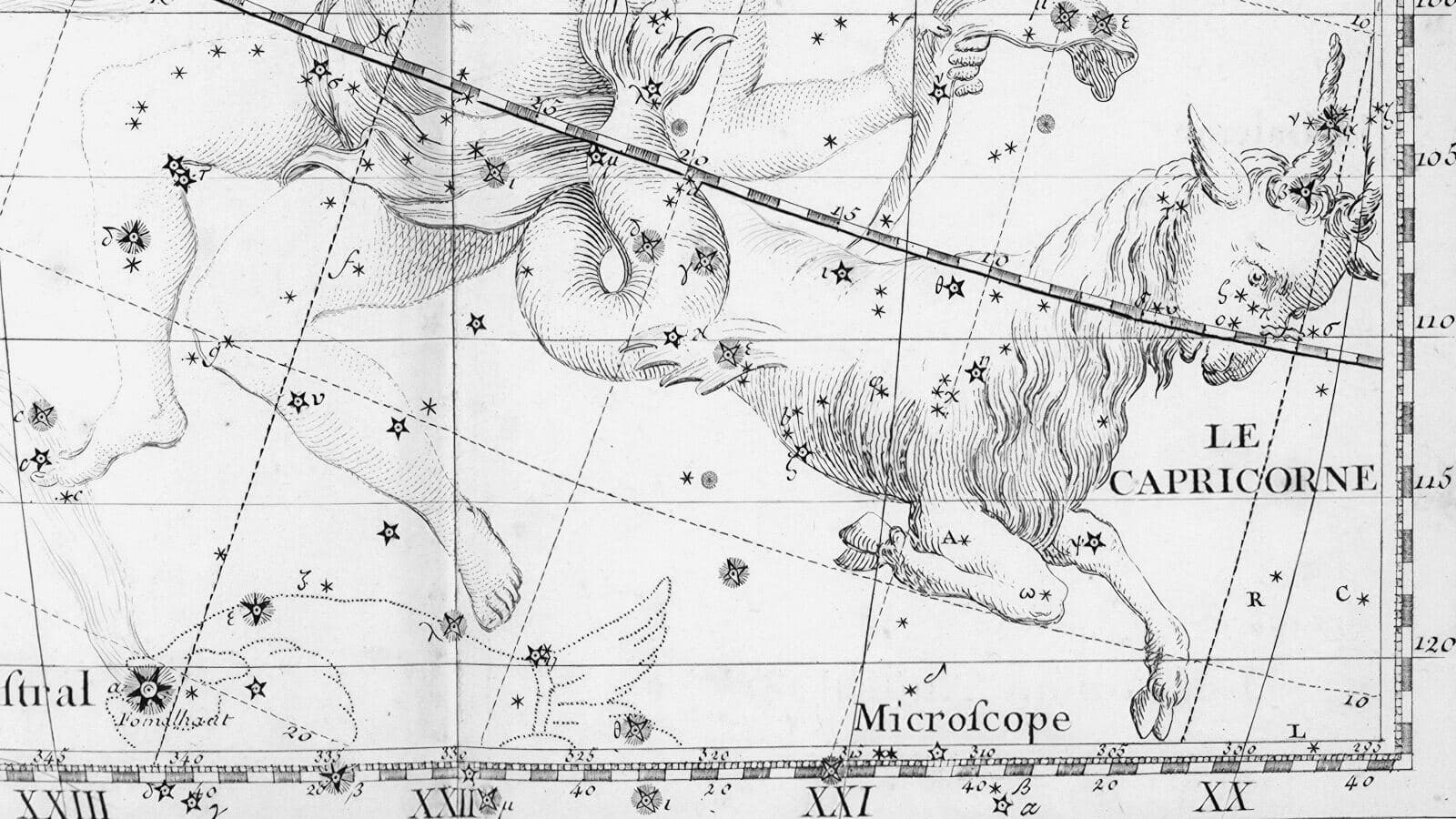 La constelación de Capricornio en un atlas celeste de 1795