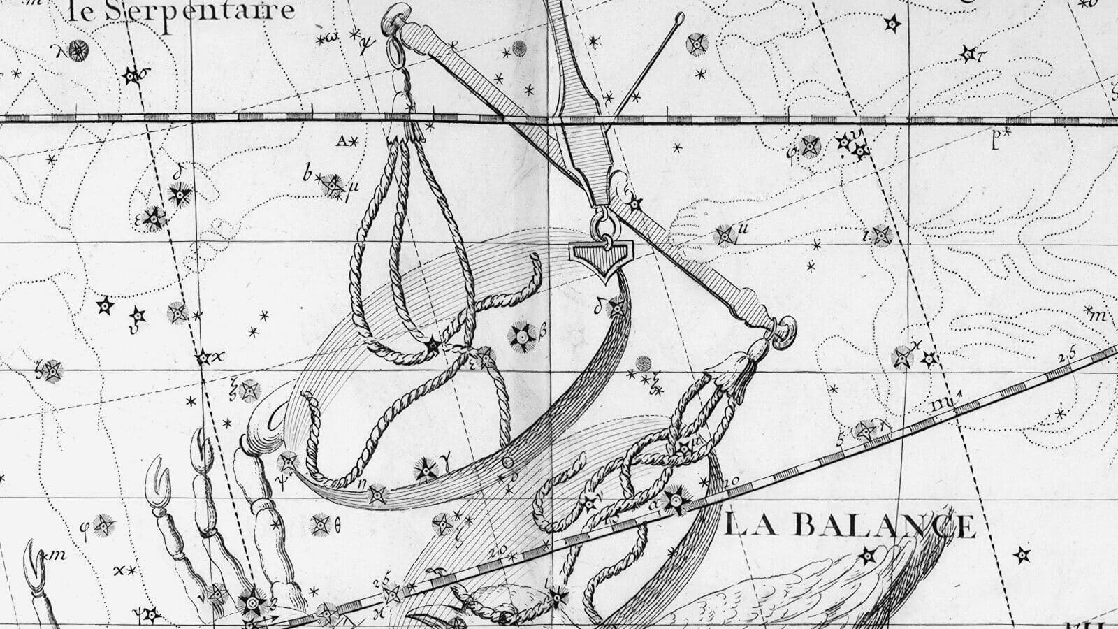 The scales of Libra in a 1795 celestial atlas