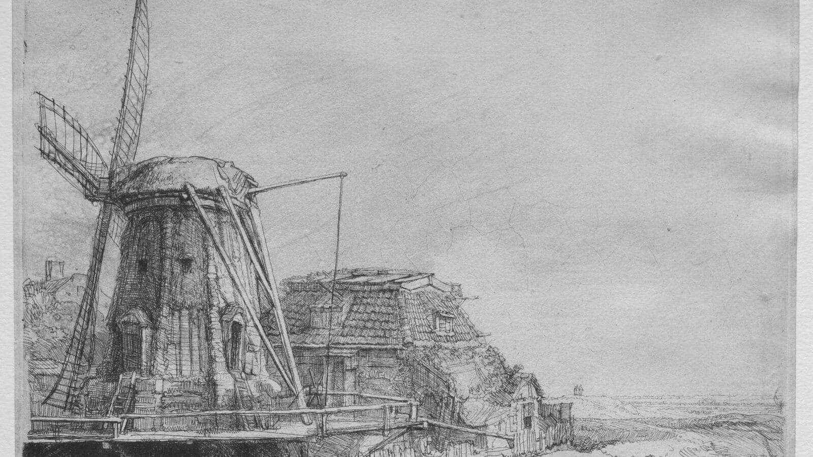 «The Windmill», etching by Rembrandt from 1641